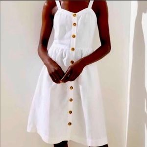 Loft white button front dress